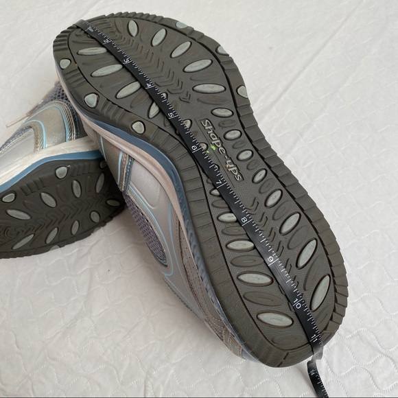 Skechers Shape-Ups silver gray and blue fitness sneakers 9.5 - Picture 8 of 10